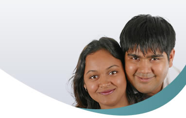 young couple smiling